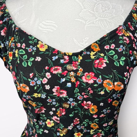 Women's Black Floral Hi Low Off Shoulder Dress Size Medium - Picture 2 of 8